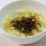 あっさり♪低カロリーなふのりのかき玉豆腐スープ